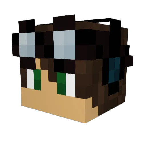 Voxeldoodle Minecraft avatar head, 3D render