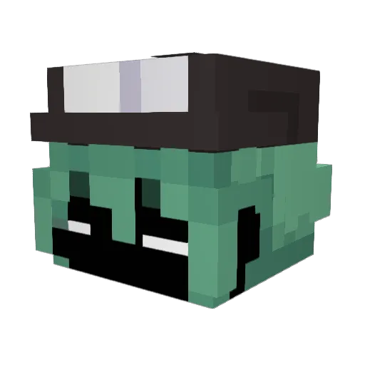 Voxellotl Minecraft avatar head, 3D render