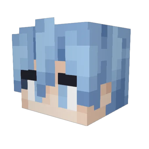 Voxl Minecraft avatar head, 3D render