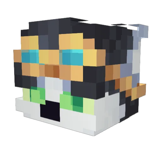 Voxonal Minecraft avatar head, 3D render