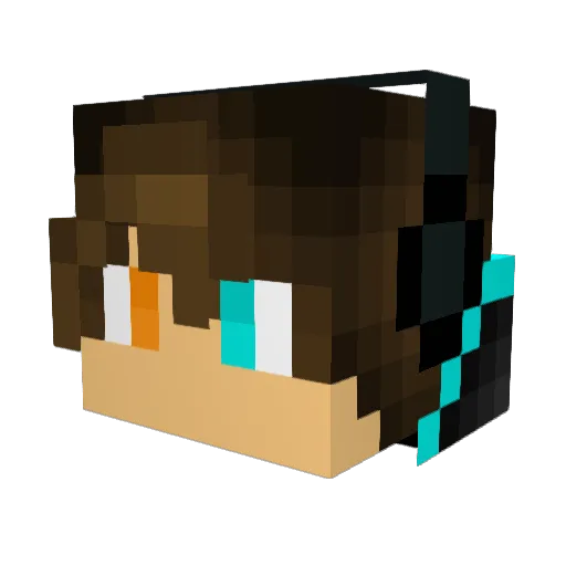 Voxu1234 Minecraft avatar head, 3D render