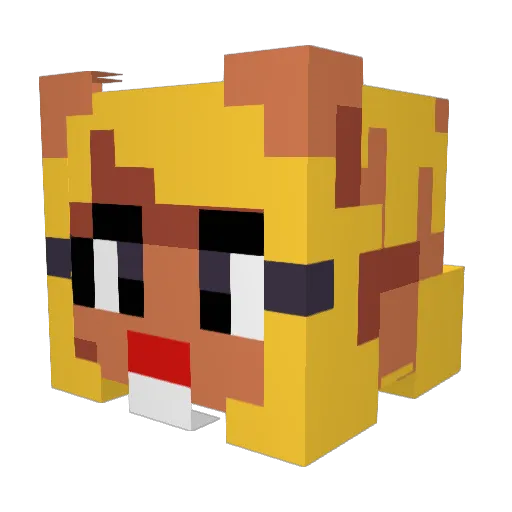 Vozulo Minecraft avatar head, 3D render