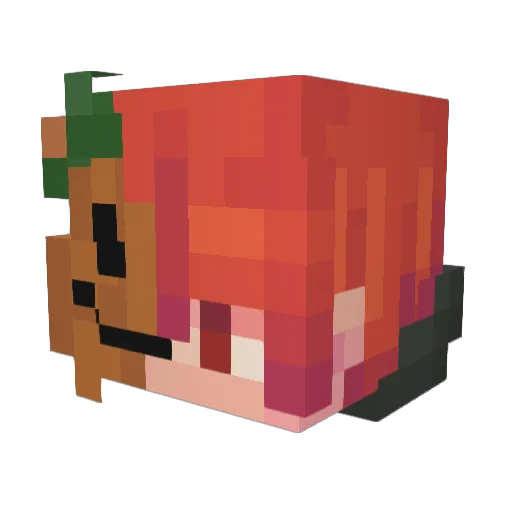 Vqlue Minecraft avatar head, 3D render
