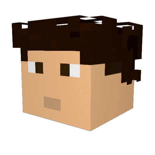 Vrabeldawg Minecraft avatar head, 3D render