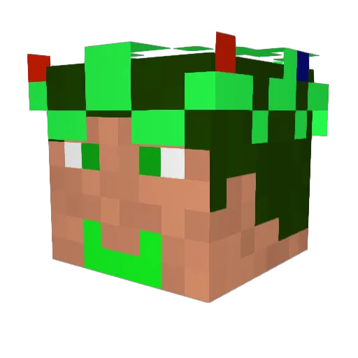 Vrack Minecraft avatar head, 3D render