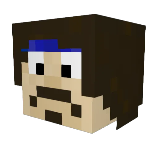 Vrimn Minecraft avatar head, 3D render