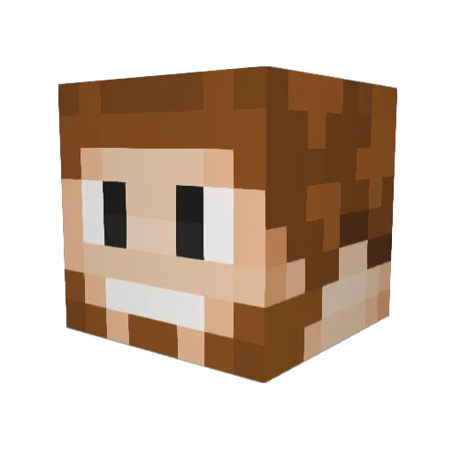 Vritla Minecraft avatar head, 3D render