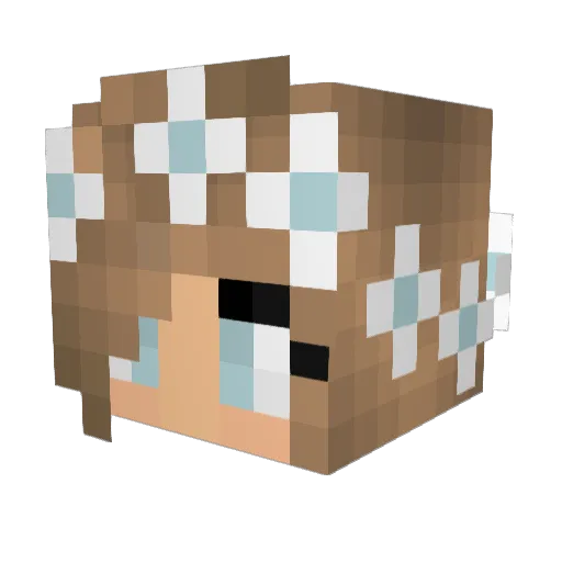 Vrobi Minecraft avatar head, 3D render