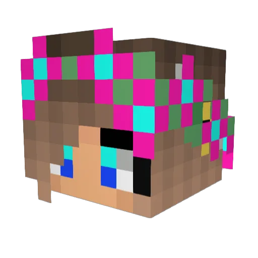 Vroni70 Minecraft avatar head, 3D render