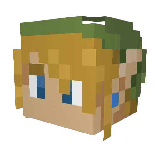 Vrotdugie Minecraft avatar head, 3D render