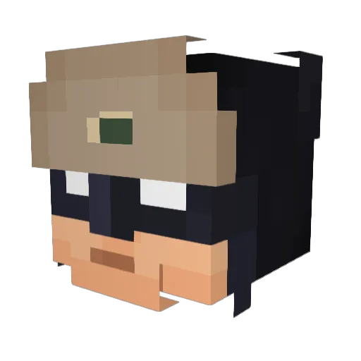 Vroup Minecraft avatar head, 3D render