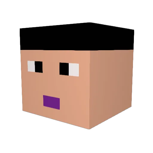 Vrunette17 Minecraft avatar head, 3D render