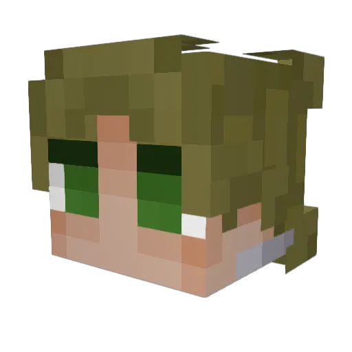 Vrzke Minecraft avatar head, 3D render
