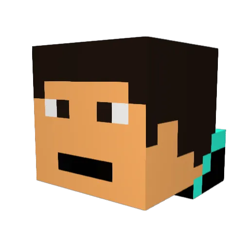VtecLuxy Minecraft avatar head, 3D render