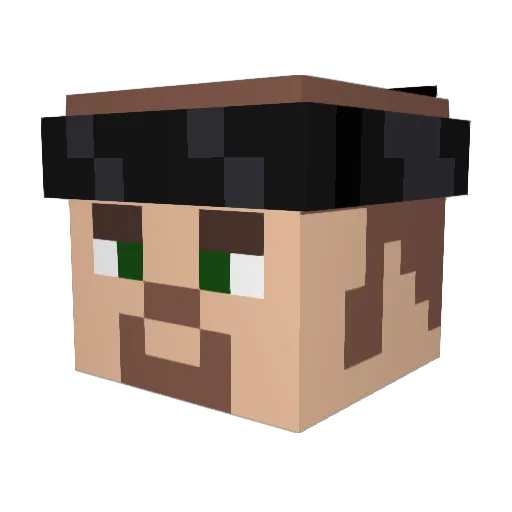 Vterion Minecraft avatar head, 3D render