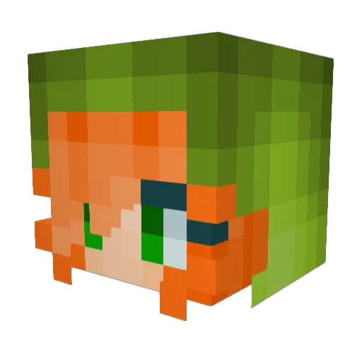 Vu1pe Minecraft avatar head, 3D render