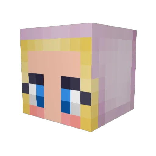 Vuew Minecraft avatar head, 3D render