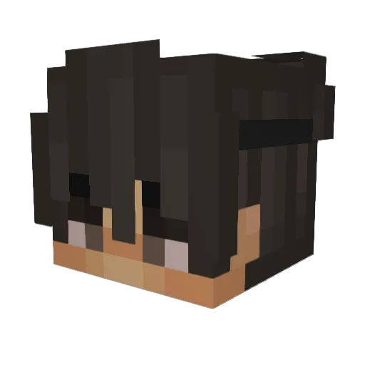 Vuffy_ Minecraft avatar head, 3D render
