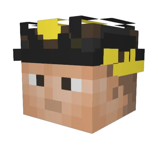 Vugie Minecraft avatar head, 3D render