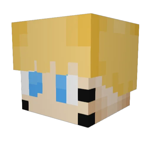 Vuki_ Minecraft avatar head, 3D render