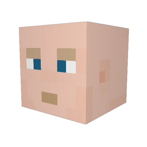 Vul3MC Minecraft avatar head, 3D render