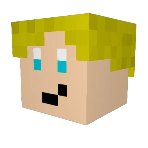 Vulcam Minecraft avatar head, 3D render