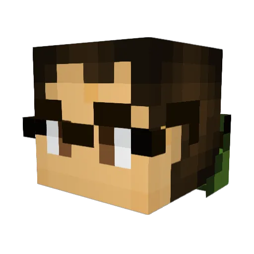 Vulconox Minecraft avatar head, 3D render
