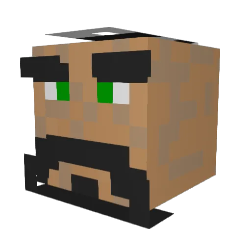 Vulfir Minecraft avatar head, 3D render