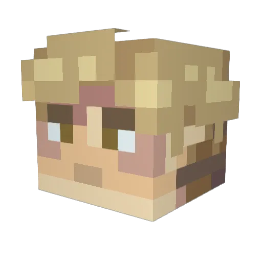 Vulo_ Minecraft avatar head, 3D render