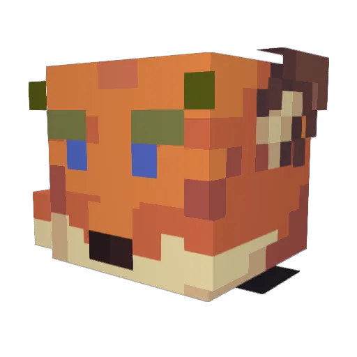 Vulpaex Minecraft avatar head, 3D render