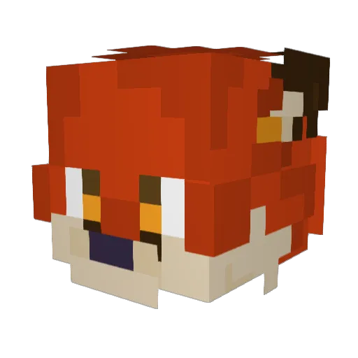 Vulpawz Minecraft avatar head, 3D render