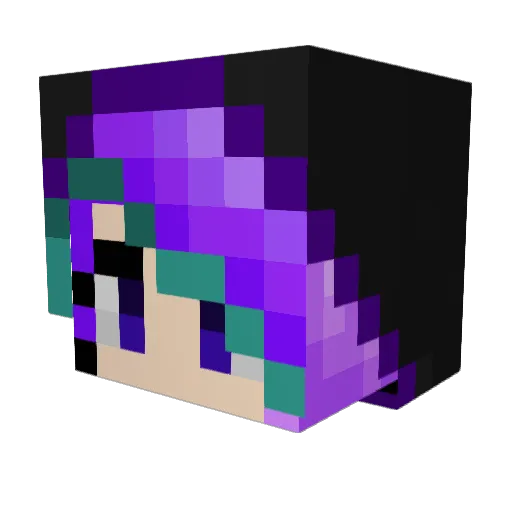 Vulpax Minecraft avatar head, 3D render