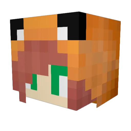 Vulpelix Minecraft avatar head, 3D render