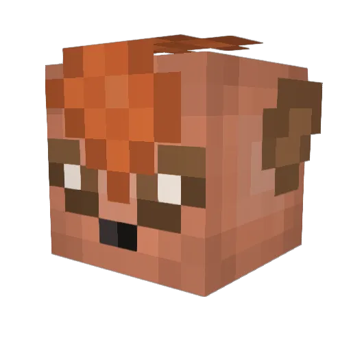 VulpesLive Minecraft avatar head, 3D render