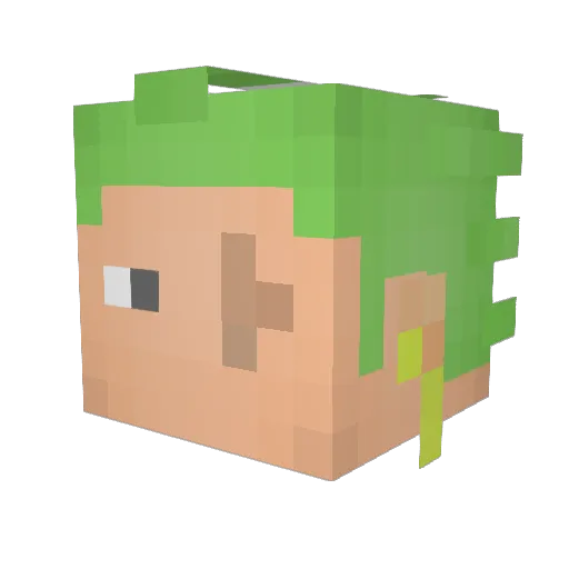 Vulx Minecraft avatar head, 3D render