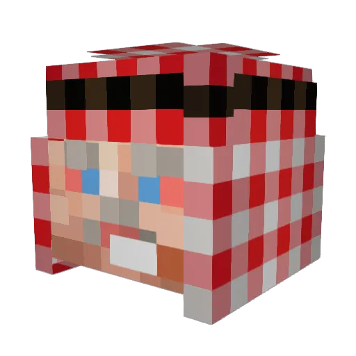 Vulxan Minecraft avatar head, 3D render