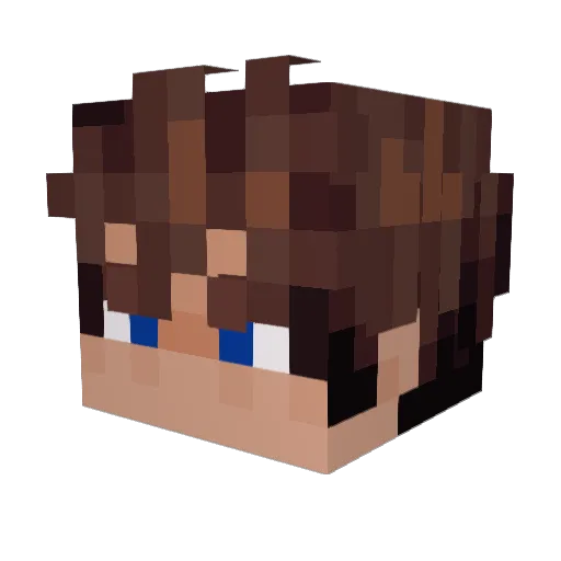 Vumzy Minecraft avatar head, 3D render