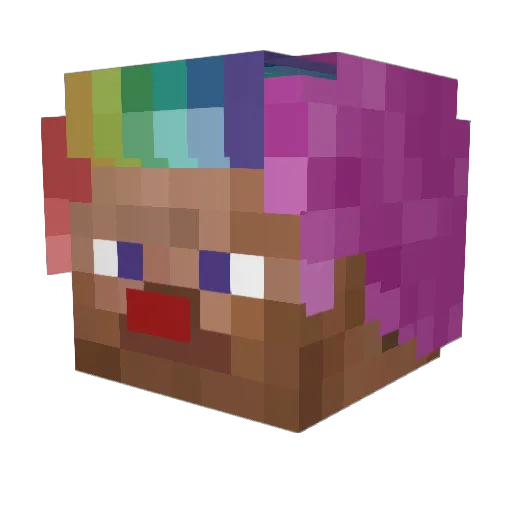 Vunker Minecraft avatar head, 3D render