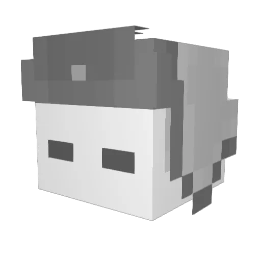 Vuohimies Minecraft avatar head, 3D render