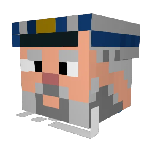 Vupert Minecraft avatar head, 3D render