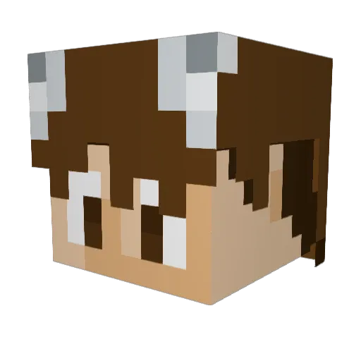 Vurbiouso Minecraft avatar head, 3D render