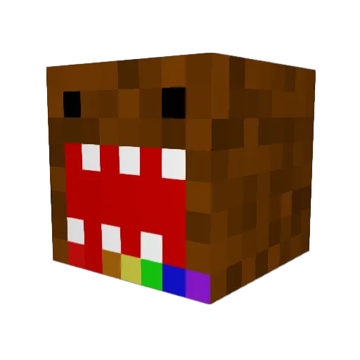 Vutraman Minecraft avatar head, 3D render