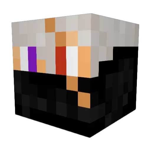 Vuxure Minecraft avatar head, 3D render