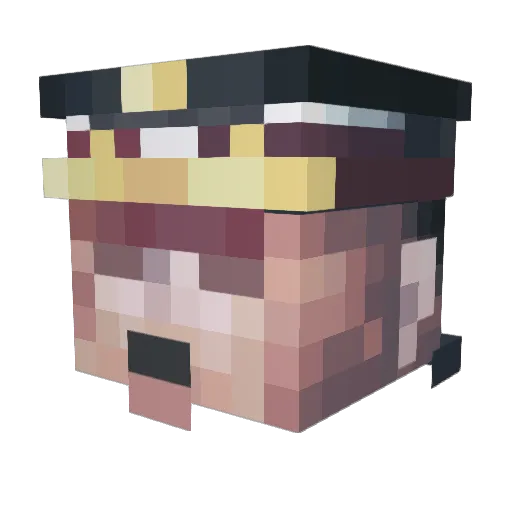 Vuxx Minecraft avatar head, 3D render