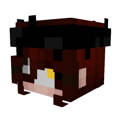 Vuziko Minecraft avatar head, 3D render
