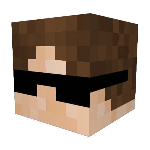 Vvikiing Minecraft avatar head, 3D render