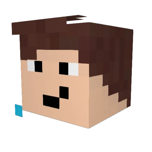 Vvologan Minecraft avatar head, 3D render