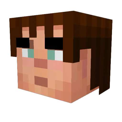 Vvvvictory Minecraft avatar head, 3D render
