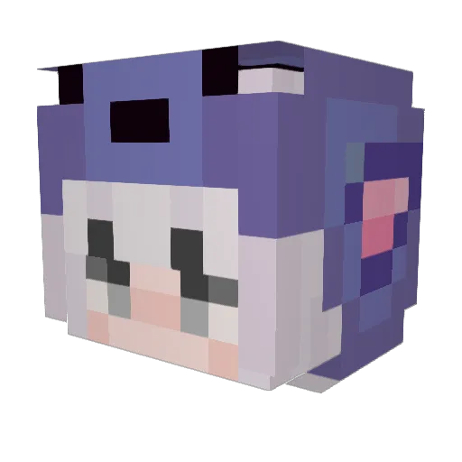 VxDLuna Minecraft avatar head, 3D render