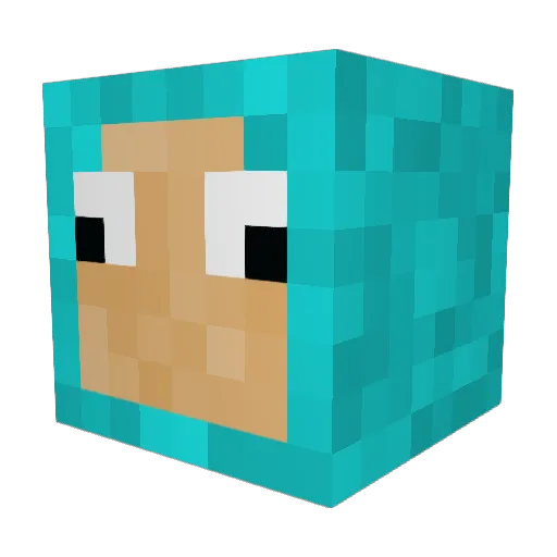 VxIfly Minecraft avatar head, 3D render